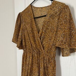 Speckled Wrap Front Dress